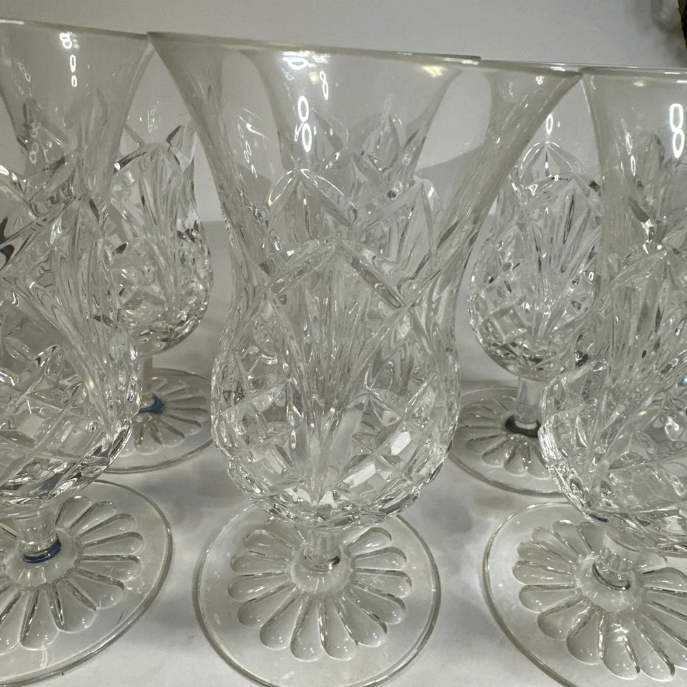 Waterford Crystal Set of 8 Waterville Rose Ice Tea Goblets Stemware #154635